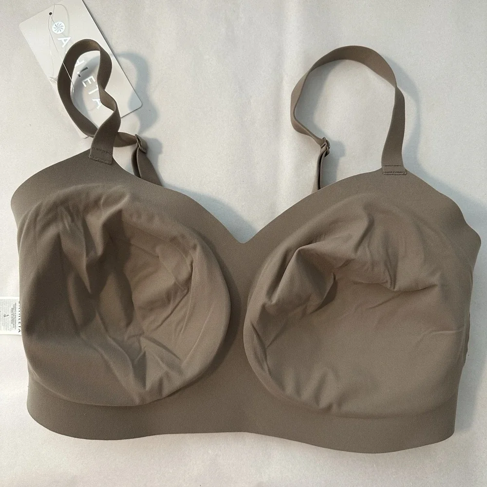 Athleta Ritual Lace Adjustable Bra LARGE 38 Cup Sz D-DD Pyrite Brown Pull On NWT